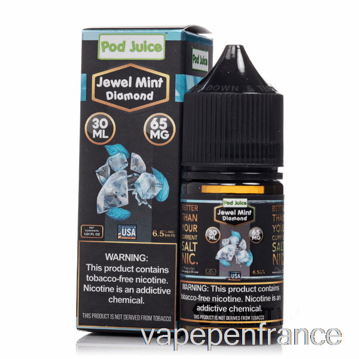 Jewel Mint Diamond - Série Bold - Jus De Dosettes - Stylo Vape 30 Ml 65 Mg